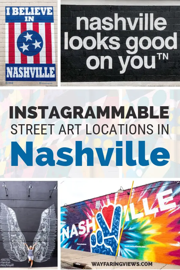 Find the best murals in Nashville Tennessee with this guide. Spotting street art is one of the coolest things to do there and you can get your fill in these four neighborhoods. Find favorite murals like the Wings and I believe in Nashville